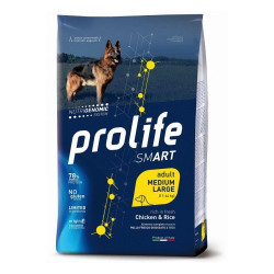 Prolife Smart per Cani Adult Medium/Large con Pollo e Riso da 12 Kg Prolife Smart per Cani Adult Medium/Large con Pollo e Riso da 12 Kg