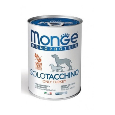 Monge Monoprotein Solo Tacchino per Cani da 400 gr