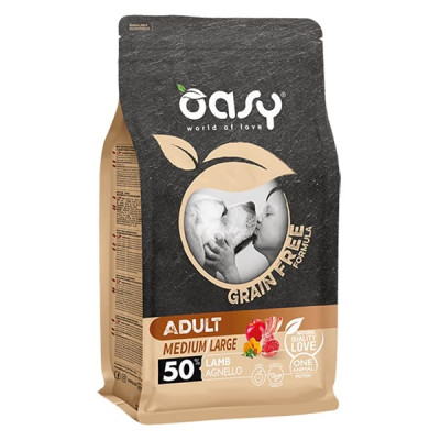 Oasy - Grain Free Adult Medium & Large con Agnello 2,5 kg Oasy - Grain Free Adult Medium & Large con Agnello 2,5 kg