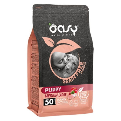 Oasy - Grain Free Puppy Medium & Large con Tacchino  12 kg
