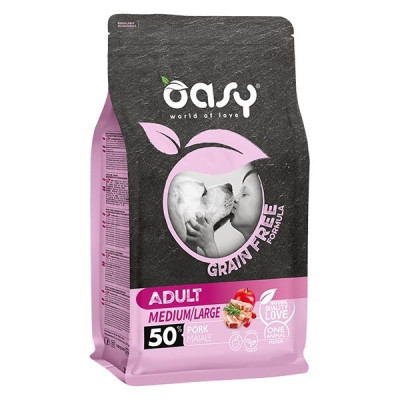 Oasy - Grain Free Adult Medium & Large con Maiale  2,5 kg