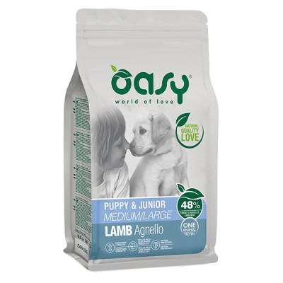 Oasy Puppy & Junior Medium & Large con Agnello 12 kg Oasy Puppy & Junior Medium & Large con Agnello 12 kg
