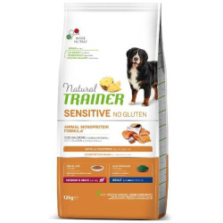 Natural Trainer - Sensitive No Gluten Adult Medium/Maxi con Salmone da 12 Kg Natural Trainer - Sensitive No Gluten Adult Medium/Maxi con Salmone da 12 Kg