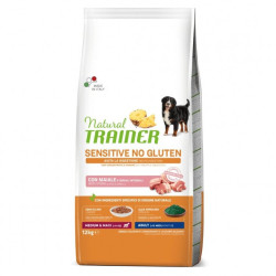 Natural Trainer - Sensitive No Gluten Adult Medium/Maxi con Maiale da 12 Kg Natural Trainer - Sensitive No Gluten Adult Medium/Maxi con Maiale da 12 Kg