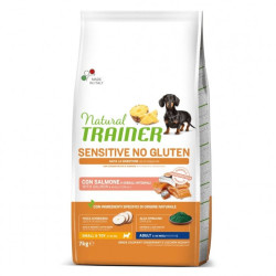 Natural Trainer Sensitive No Gluten Adult Small and Toy con Salmone da 7 Kg Natural Trainer Sensitive No Gluten Adult Small and Toy con Salmone da 7 Kg